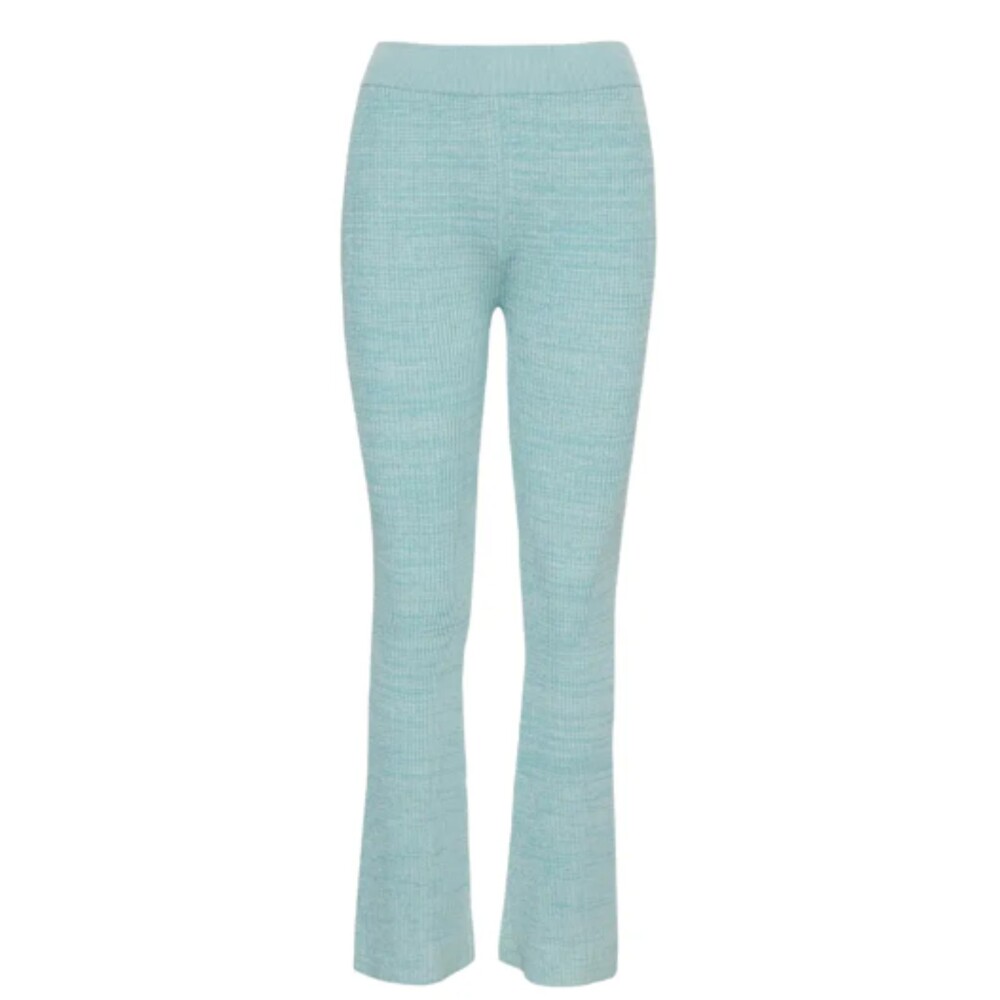 Le Ore Rimini Green Marled Ribbed Knit Stretchy Trousers Revolve Sustainable S